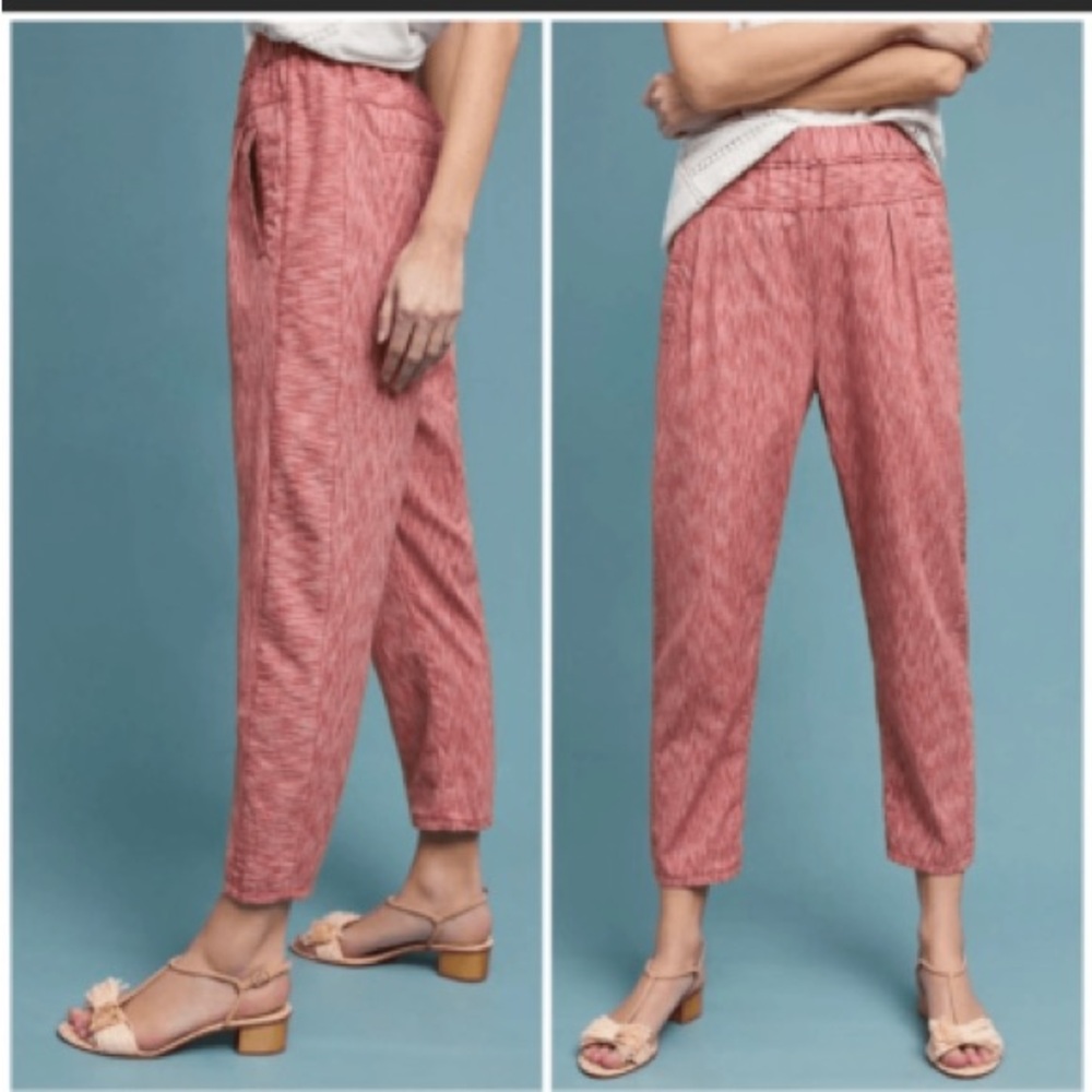 🍁Anthropology 🍁Women's Coral Pink Stripe Pant. Size S